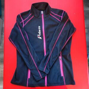 Polaris full zip sweatshirt pink black woman's size M